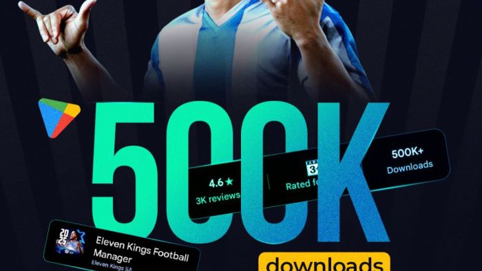 Ronaldinho destekli futbol menajer oyunu, Eleven Kings Game, 500 Bin İndirilmeye Ulaştı